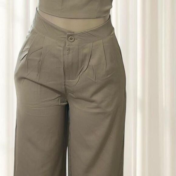 Olive Green Chic Two-Piece Set - Picture 3 of 4